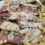 creamy steak pasta