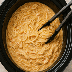 Crockpot Chicken Spaghetti