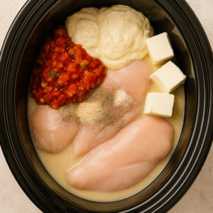 Crockpot Chicken Spaghetti